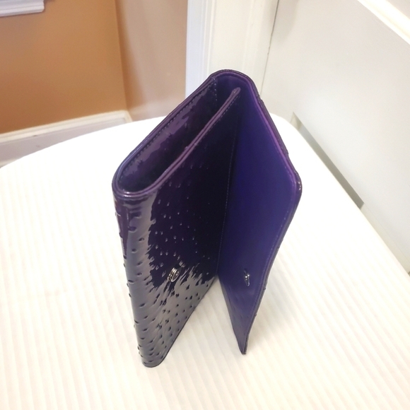 Michael Kors Deep Purple Embossed Patent Leather Clutch